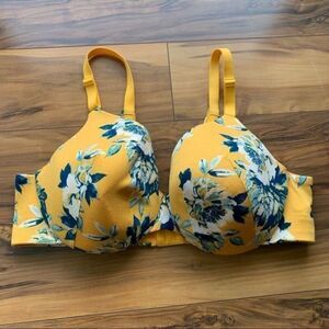 Cacique multicolored floral lightly lined full coverage bras 42B